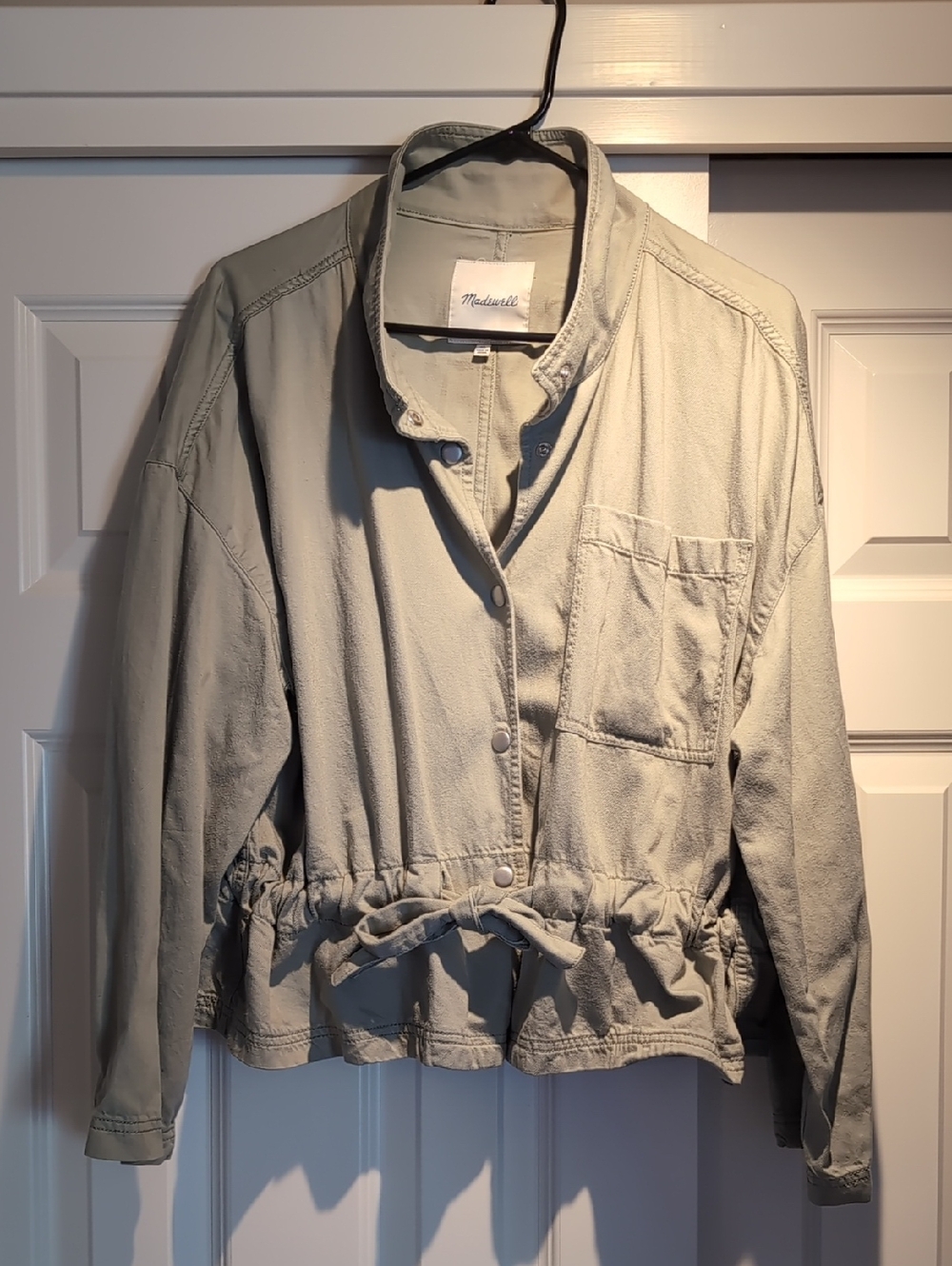Madewell Stone Green Drawstring Utility Jacket